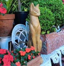24" INDOOR/OUTDOOR garden cat statue siamese house kitty art floor sculpture