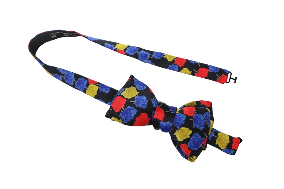 Pajarita ASCOI para hombre talla única multicolor patrón floral pura seda gancho y ojo Foto 4 de 4