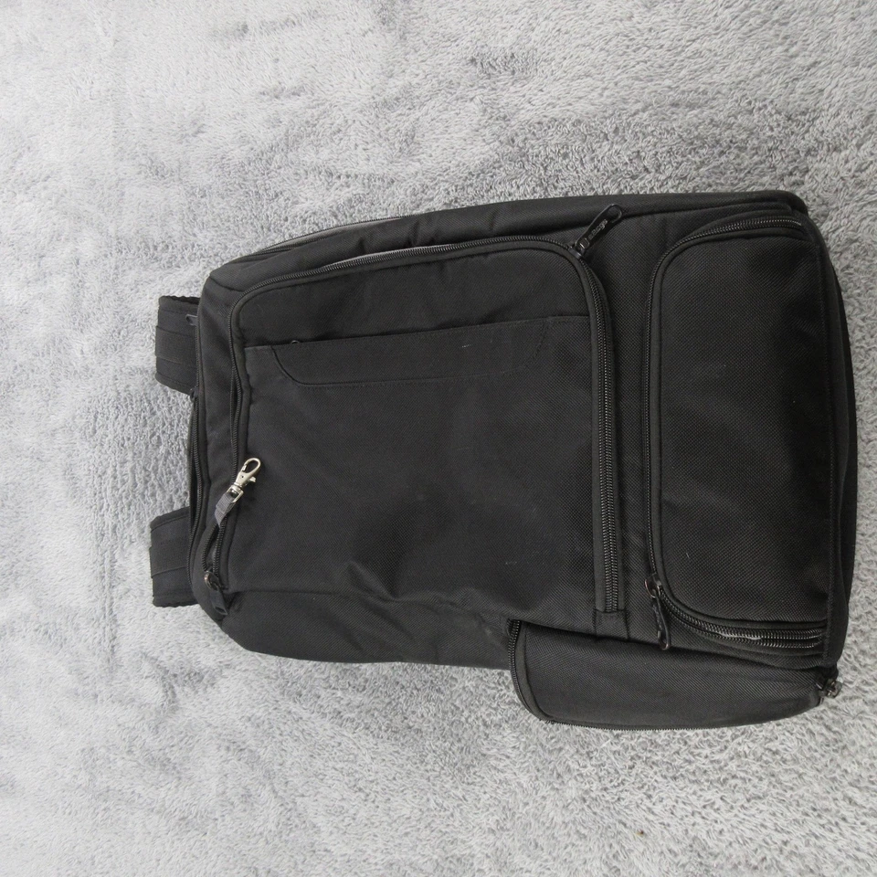 EBags Black Travel Laptop Backpack Orange Lining Multi Pocket Carry On Bag - Image 3 of 4