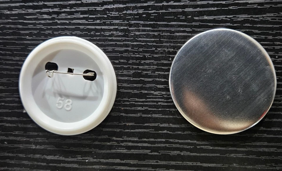 Blank Button Pins, Includes Plastic Button Pin Back Cover, Metal 58mm - Image 2 of 4