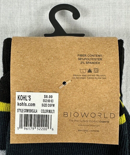 Bioworld DC Comics Batman Gray & Black Adult Crew Socks Fits Shoe Size 6-12 New - Picture 5 of 5