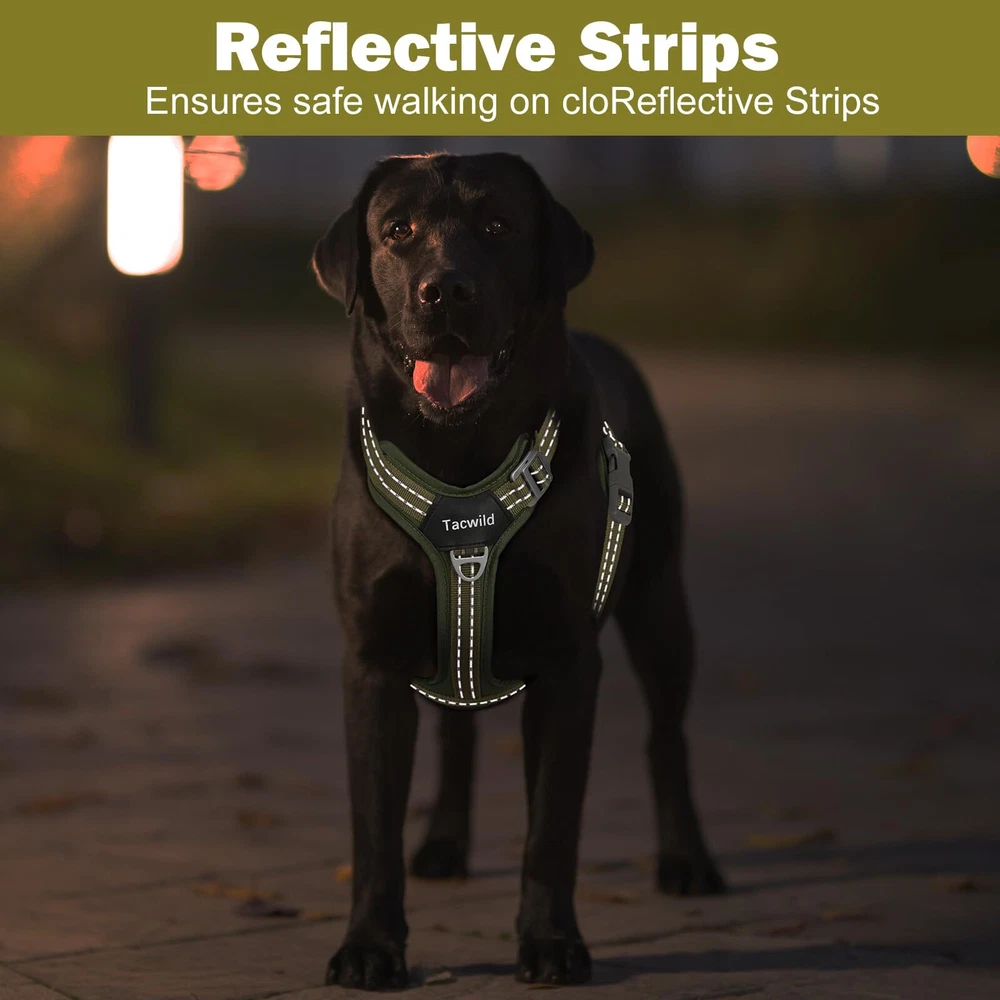 Dog Harness - Adjustable & Reflective Soft Padding Ergonomic Multi-Point Fit ...