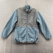The North Face Denali Jacket Polartec Fleece Light Blue Full Zip Girls Size XL