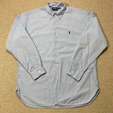 Ralph Lauren Dress Shirt Mens XL McMeel Multi Blue Striped Formal Brushed Twill