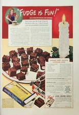 1939 Baker's Chocolate Fudge Vintage Ad fudge is fun