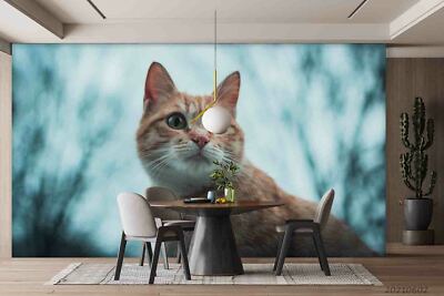 3D Animal Cat Wallpaper Wall Murals Removable Wallpaper 342