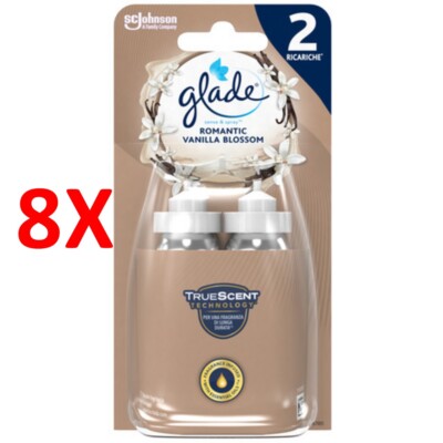 8 X Glade Sense & Automatic Spray VanilleblÜte 2 NachfÜllungen 18 Ml