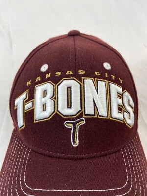 Kansas City T Bones Baseball Cap Fitted Hat XL Maroon Zephyr