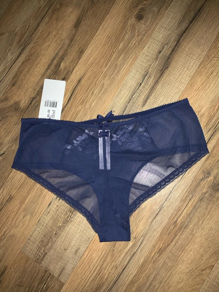 NWT Chantelle Lace Floral Accent Hipster Brief Panties Sapphire Blue Size XS - Image 2 of 4