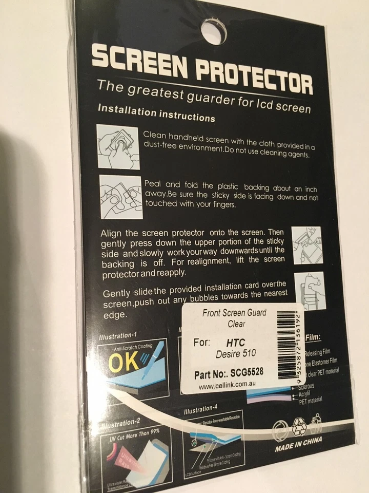 Protector Pantalla - Transparente para HTC Desire 510 SCG5528 Nuevo Pack Precintado. Foto 2 de 2