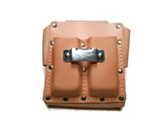 Leather Tool Holster 5 Pocket Box-Shaped Pouch W/ Clip Top Grain Saddle Leather