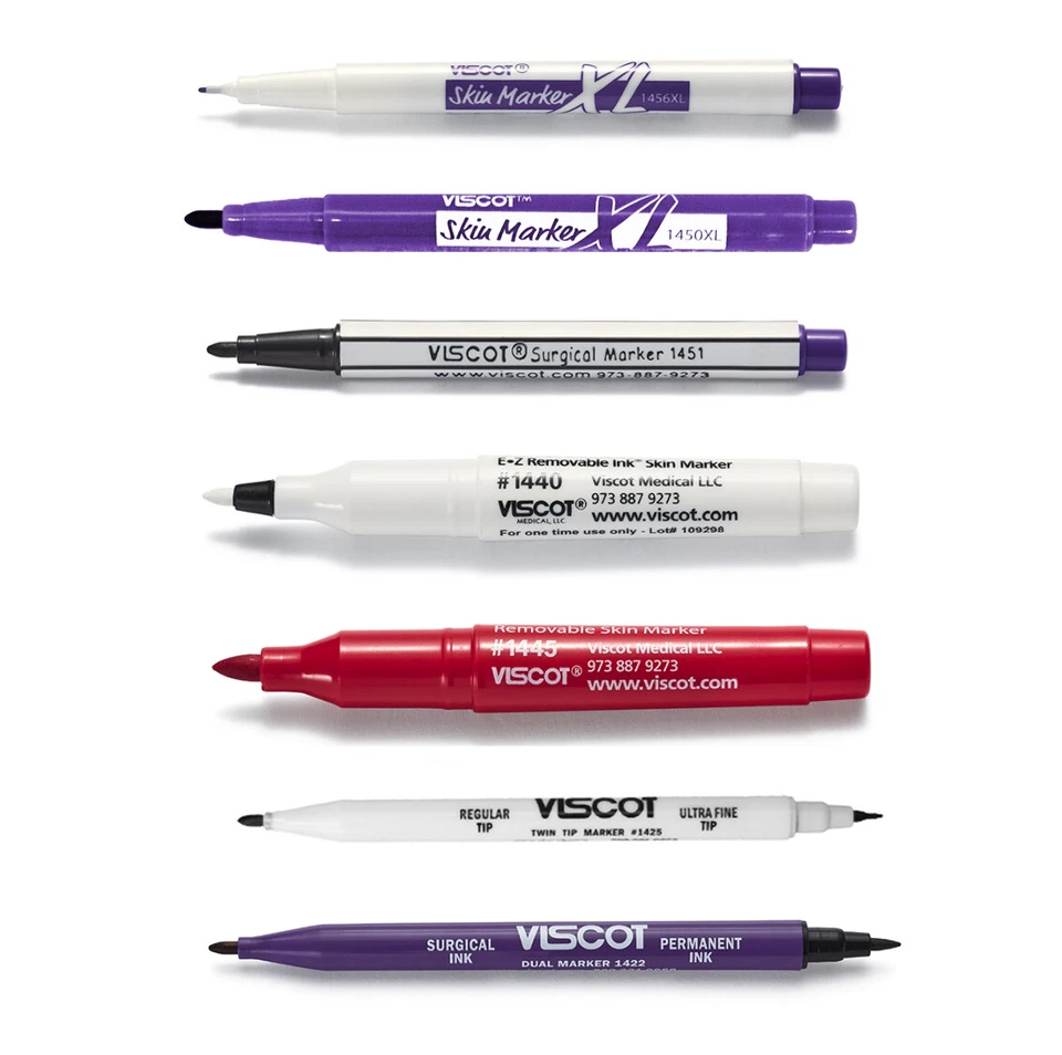 Viscot Surgical Skin Marker Pen Tattoo and Piercing Many Colours Nibs
