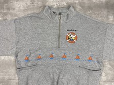 vintage 80s 90s GOOFY SAILOR SAILBOAT quarter zip sweatshirt L DISNEY WEAR