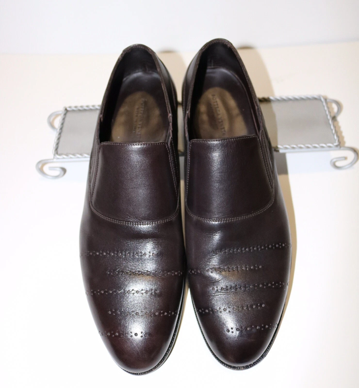 Scarpe slip on Bottega Veneta da uomo marroni in pelle con Goring US 11 euro 44 5