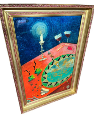 Sir Terance Jonathan White Fine Artist ''First Star'' Paris Oil on board 30''x42''