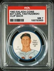 RARE 1962 Salada CLIP BACK Baseball Coin Pin 27 Carl Yastrzemski PSA 7 NEAR MINT