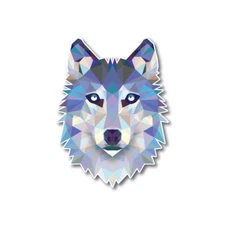 Geometric Wolf Low Poly Dog Decal Sticker Reflective Car Truck Window Laptop 3M