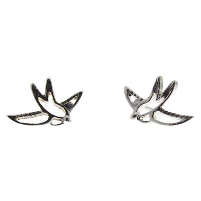 Zac's Alter Ego Alternative Schmuck Cut Out Hohl Silber Schwalbe Ohrringe
