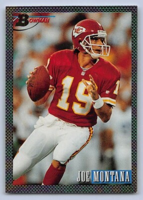 1993 JOE MONTANA  - Bowman ''Foil'' Football Card # 200 - KANSAS CITY CHIEFS