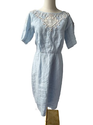 brooks brothers linen dress Women's Linen A-Line Belted Shirt Dress