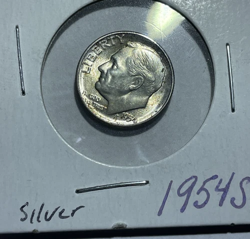 1954 S Roosevelt Dime 90% Silver BU US Coin