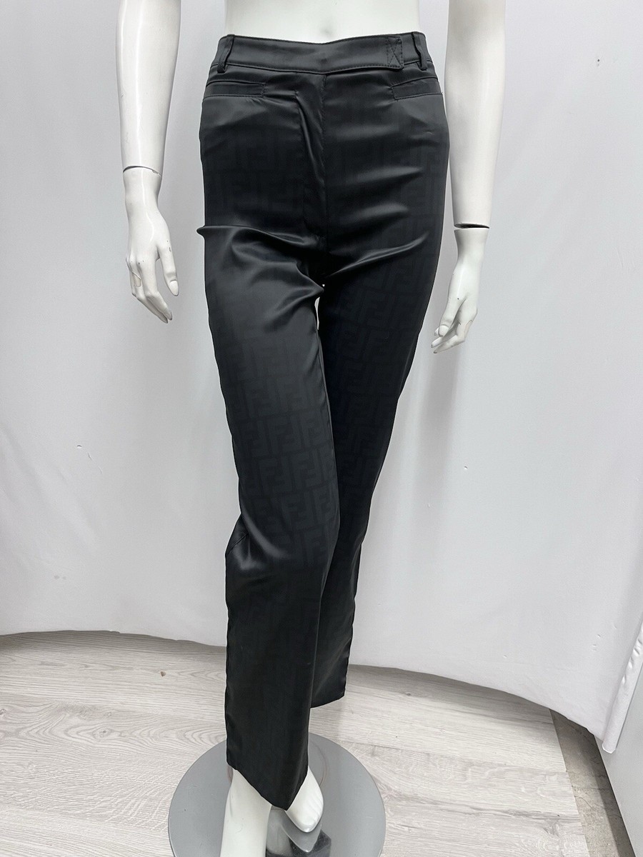 Vintage Fendi Roma Jeans Pants FF Logo Black Tone On Tone 25