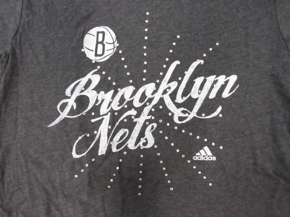 New Brooklyn Nets Womens Size XL Gray Adidas Scoop-Neck