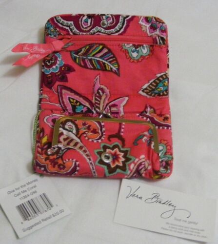 Vera Bradley CALL ME CORAL One For The Money KOMPAKTE Taxi-GELDBÖRSE für GELDBÖRSE Neu mit Etikett - Bild 2 von 4