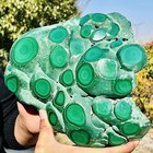 11.0LB Natural glossy Malachite transparent cluster rough mineral sample — photo 7