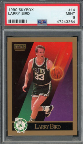 Larry Bird Boston Celtics 1990 Skybox Basketball Card #14 Graded PSA 9 MINT - Picture 1 of 2