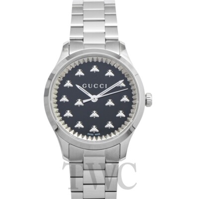 GUCCI G-Timeless YA1265034 Black Dial Lady's Watch Genuine FreeS&H