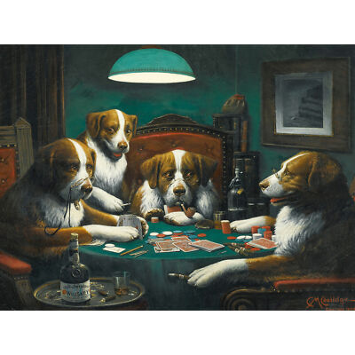 Cassius Marcellus Coolidge Pokerspiel Hunde Großer Leinwanddruck 46x61 cm