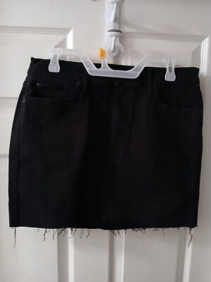 H*a様 S double knee fray skirt THEREDTHRE Mother High Waisted Smokin' Double Micro Fray Skirt in Pitch Size