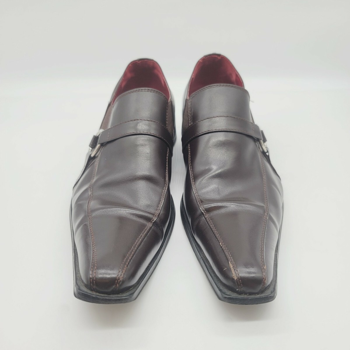 Zota Classic Mens Brown Leather Slip On Dress Shoes Pointed 