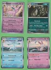 4 x Prismatic Evolutions lot - Ubreon Espeon (Rev Holo) Glaceon Sylveon (holo)