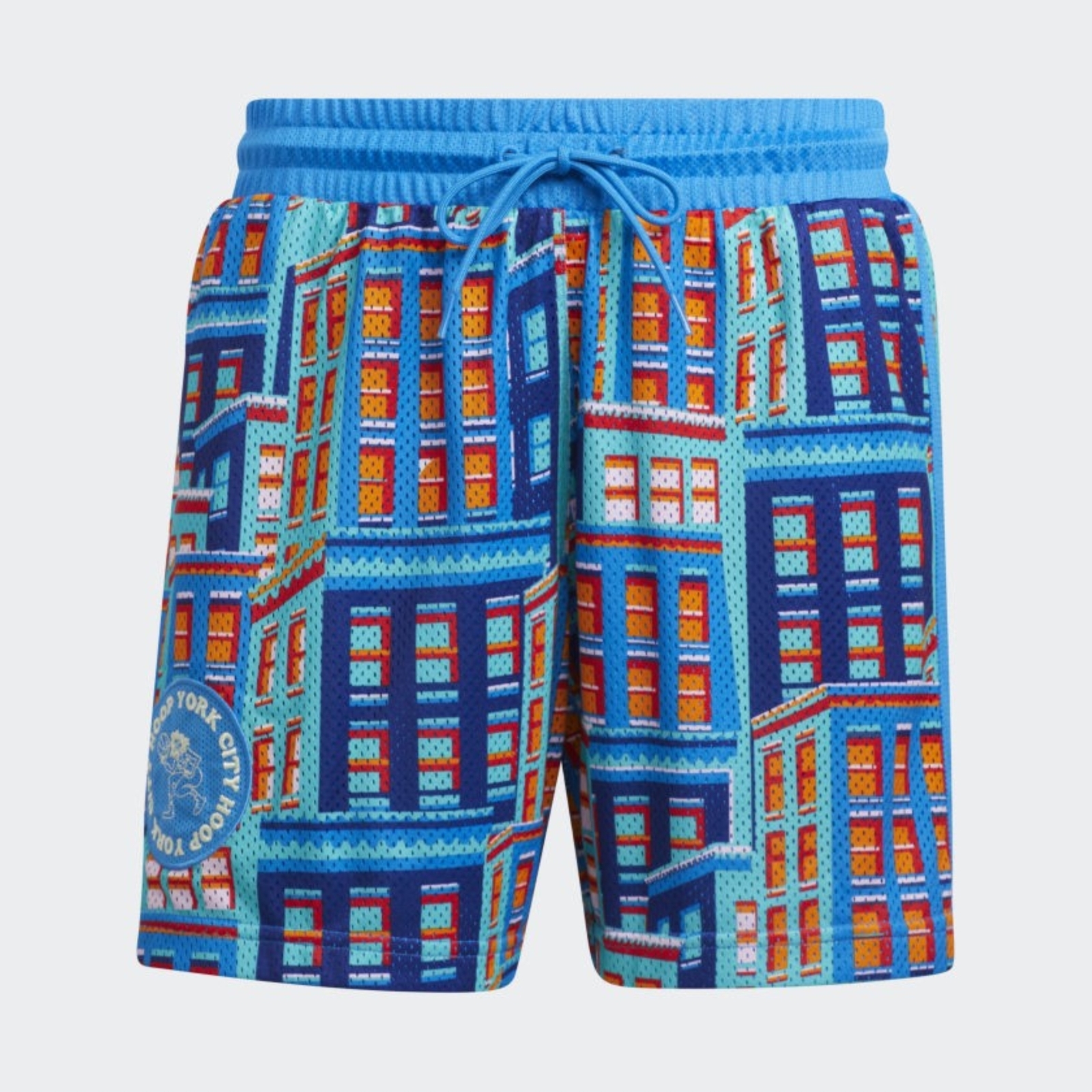 Женские сетчатые шорты Adidas Hoop York City, разноцветные