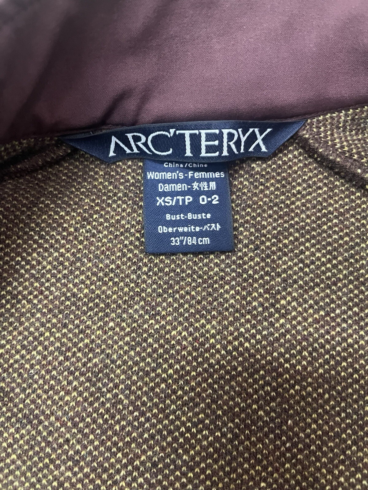 ARC'TERYX Arcteryx Giacca Borgogna Misto Lana Donna Taglia XS