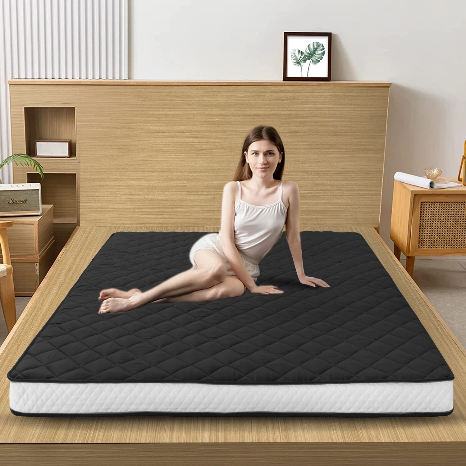 Japanese Floor Mattress Roll Up Mattress Futon Mat Tatami Pad Twin Full Queen US