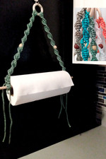 macrame papertowel holder, Boho Kitchen Hanger, Paper Towel Holder, Towel Holder