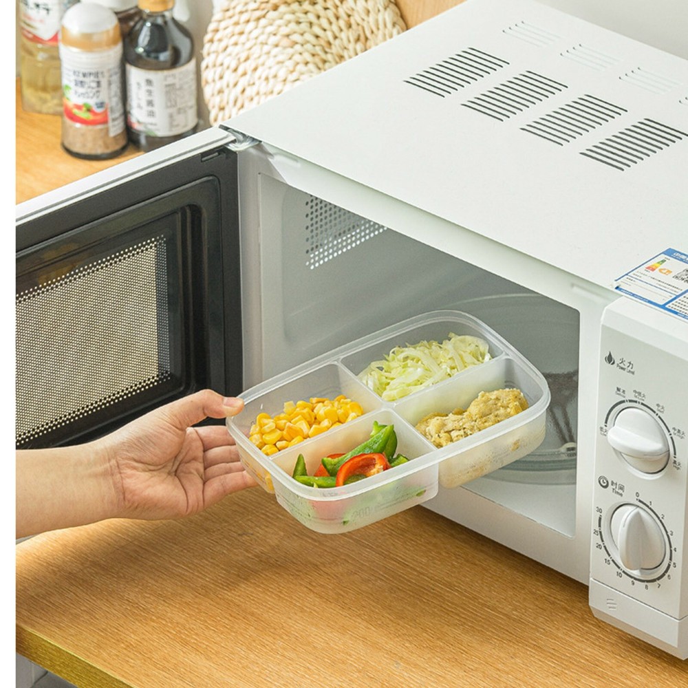 Reusable 4-Compartment Bento Snack Box for Travel & Lunch