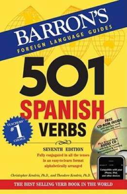 #ad 501 Spanish Verbs with CD ROM and Audio CD 501 Verb Series Paperback GOOD $5.05