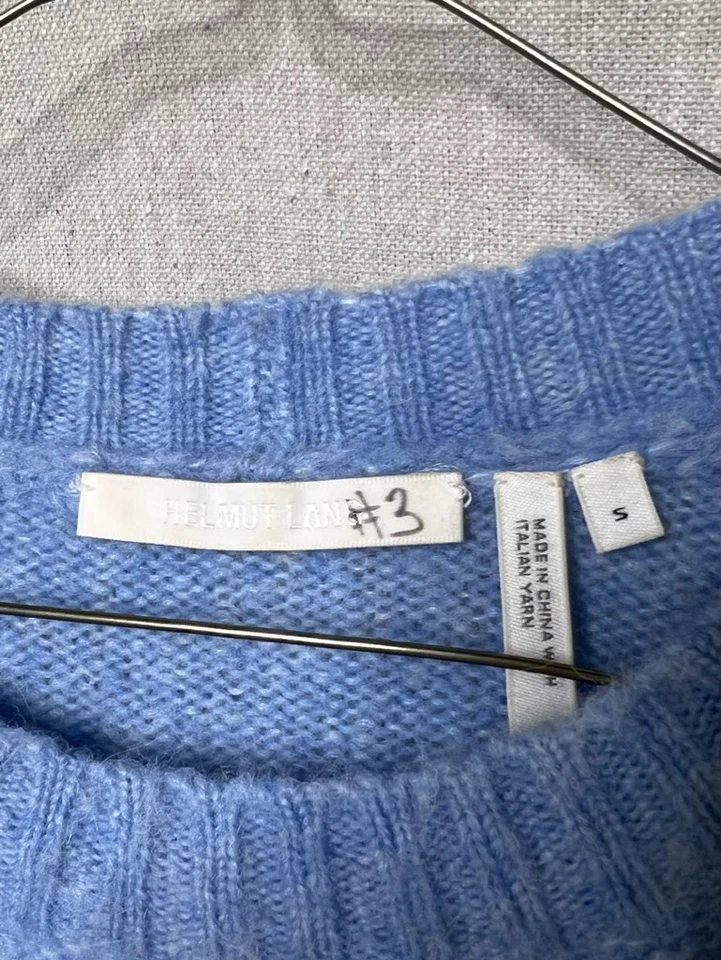 Suéter para mujer Helmut Lang azul lana tejido alpaca, talla pequeña Foto 3 de 4