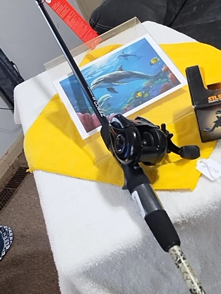 Caña de pescar baitcasting Zebco 33 6'6" MH 10-20 lb y carrete Silstar Tristar 10 Foto 4 de 4