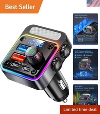 Effective 4-Port 54W Bluetooth Car Adapter with Colorful LED Backlit  Safety