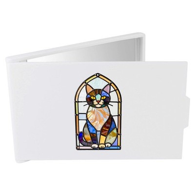 Kompakt-/Reise-/Taschenschminkspiegel ''Buntglas Katze'' (CM00056783)