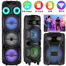 Portable Bluetooth Speaker 8''/Dual 8''/3 8" Subwoofer FM Heavy Bass Sound /Mic