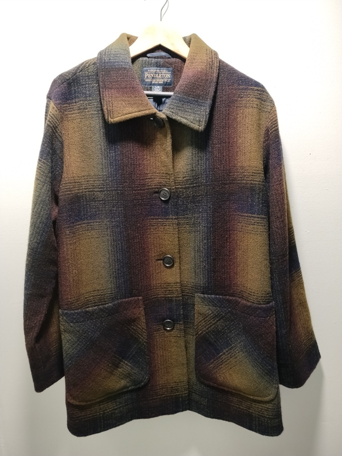 pendleton wool blend Topper Coat Large Olive Gree… - image 1