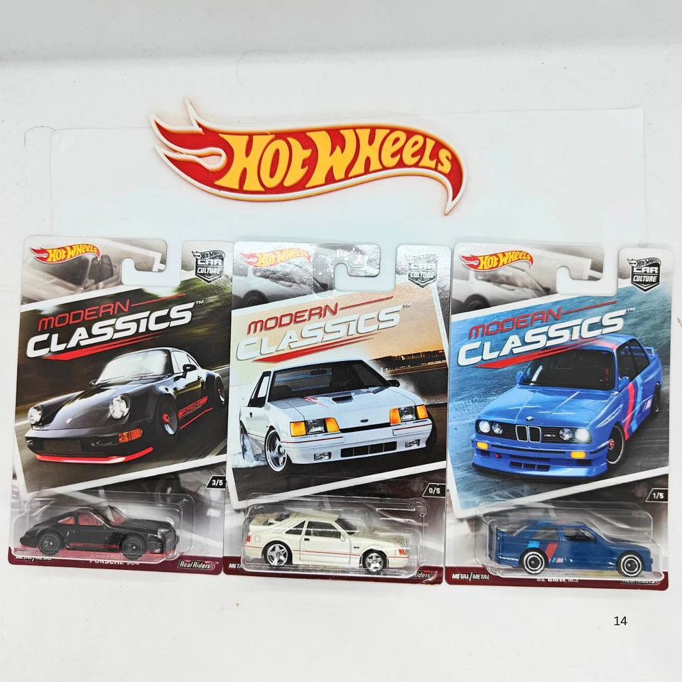 LOTES Hot Wheels Modern Classics Porsche 964 84 Mustang SVO 92 BMW M3 con protector Foto 2 de 4