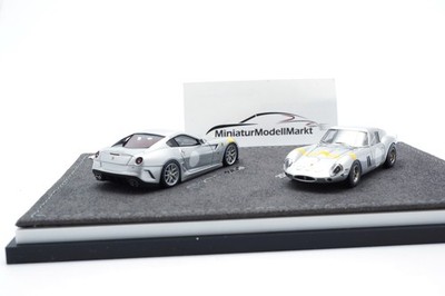 Set 250 GTO + 599 GTO - Silver / Yellow Stripe - 1:64 - DMY (L001)