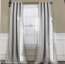 Lush Decor Insulated Blackout Curtains 52"W 120"L Light Gray Set 2 Panels New